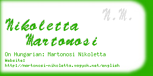 nikoletta martonosi business card